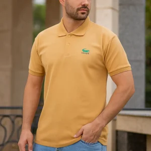 تیشرت مردانه یقه دکمه دار مدل Lacoste