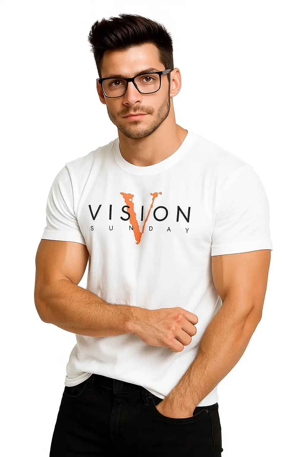 تیشرت مردانه نخ 28 سوپر پنبه مدل Vision